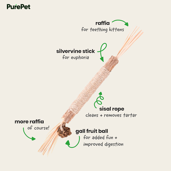 PurePet™ Natural Silvervine Sticks - Dental Chews for Cats